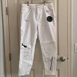 Zara X Maui and Sons White Jeans